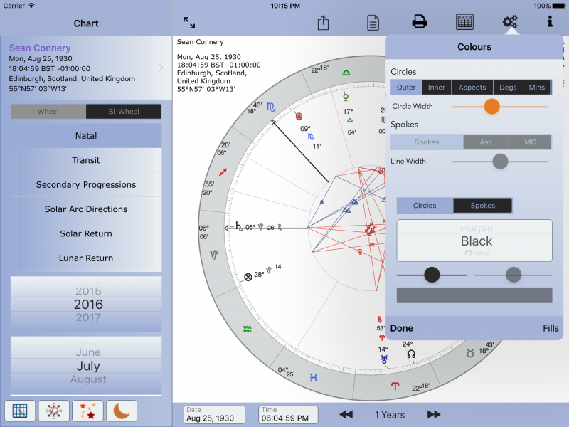 Colours for Lines and Circles